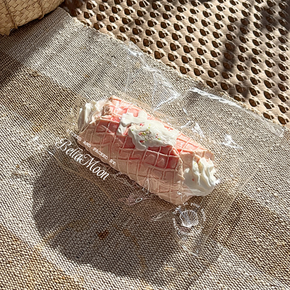 Pink guava dream egg roll squishy with Greek yoghurt texture, handmade slow rising tropical stress relief squishy Sydney Australia