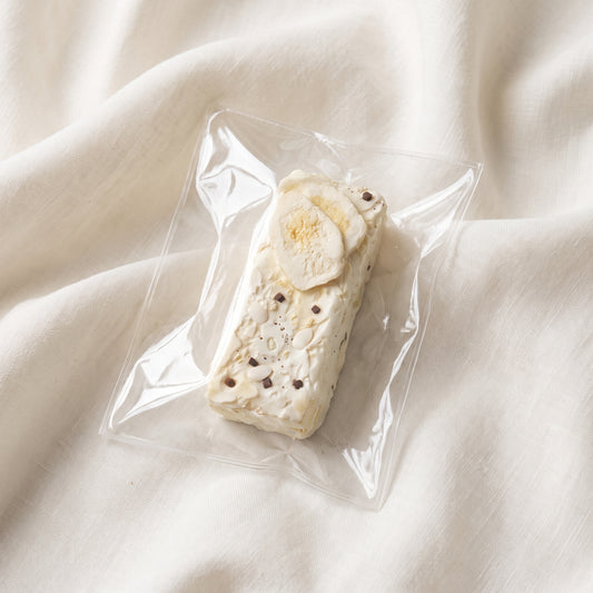Banana oat bar TABA squishy with buttercream texture and chunky oat topping, handmade slow rising stress relief squishy Australia Sydney