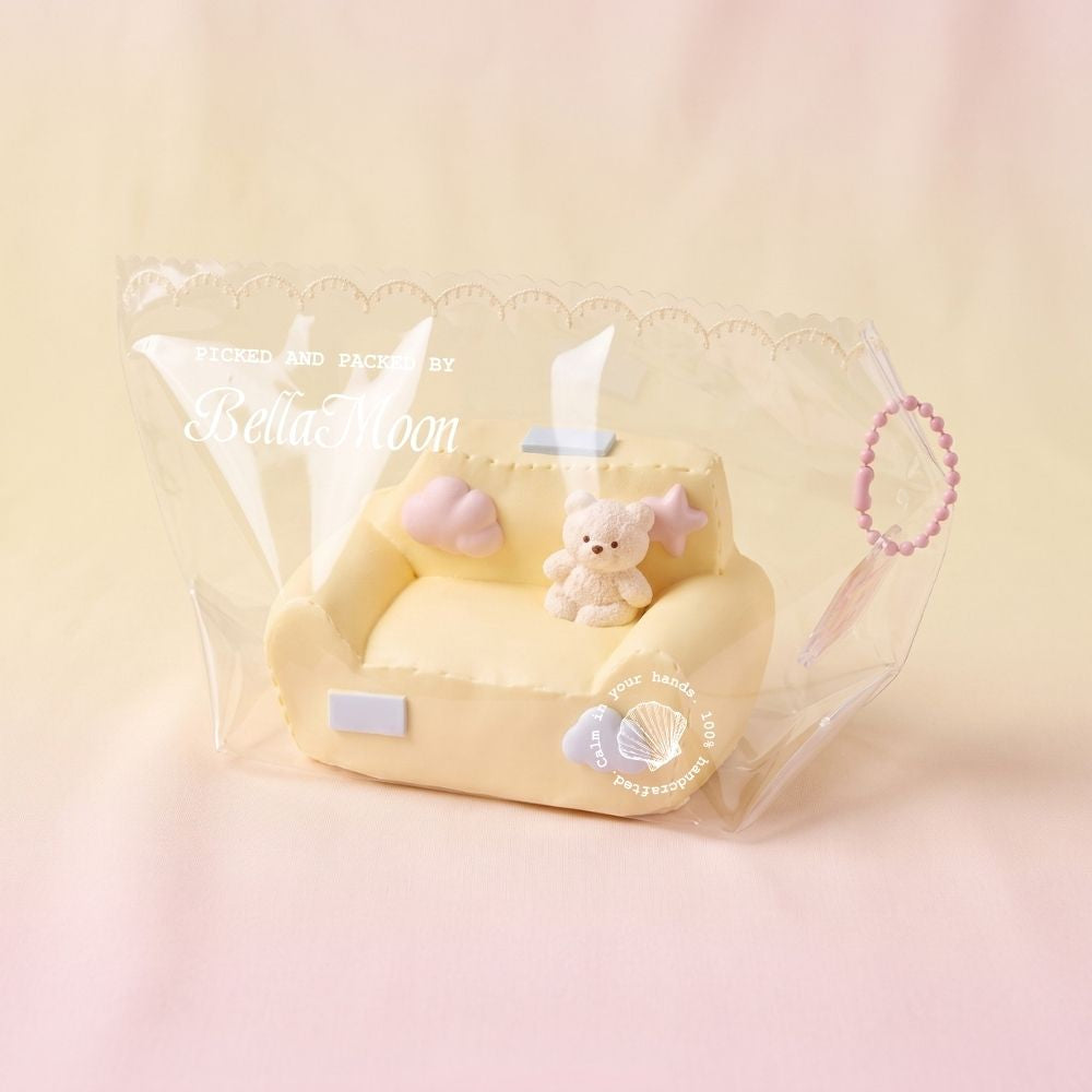 Miniature bear-shaped sofa TABA squishy with soft butter texture, handmade extra slow rising stress relief squishy Australia Sydney