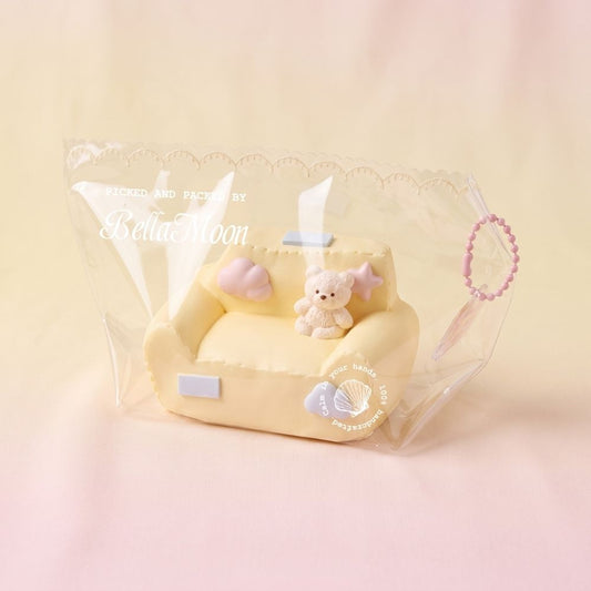 Miniature bear-shaped sofa TABA squishy with soft butter texture, handmade extra slow rising stress relief squishy Australia Sydney