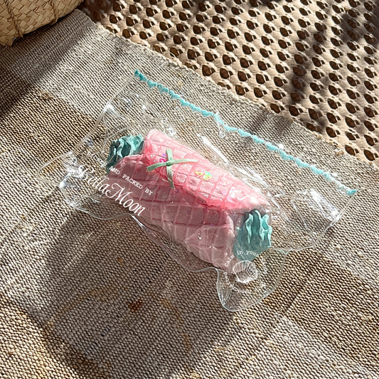 Green berry matcha egg roll squishy with dry yoghurt texture, handmade slow rising stress relief squishy Australia Sydney