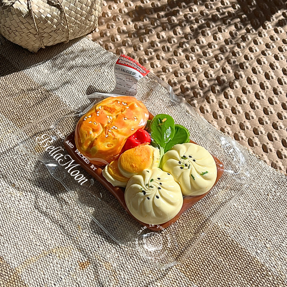 Colorful Chinese breakfast meal TABA squishy with Greek yoghurt texture, handmade slow rising stress relief squishy Australia Sydney