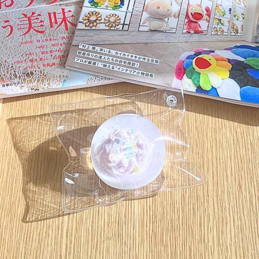 Confetti cake crystal ball TABA squishy with gel texture and rainbow sprinkle detail, handmade moderate rising stress relief squishy Australia Sydney