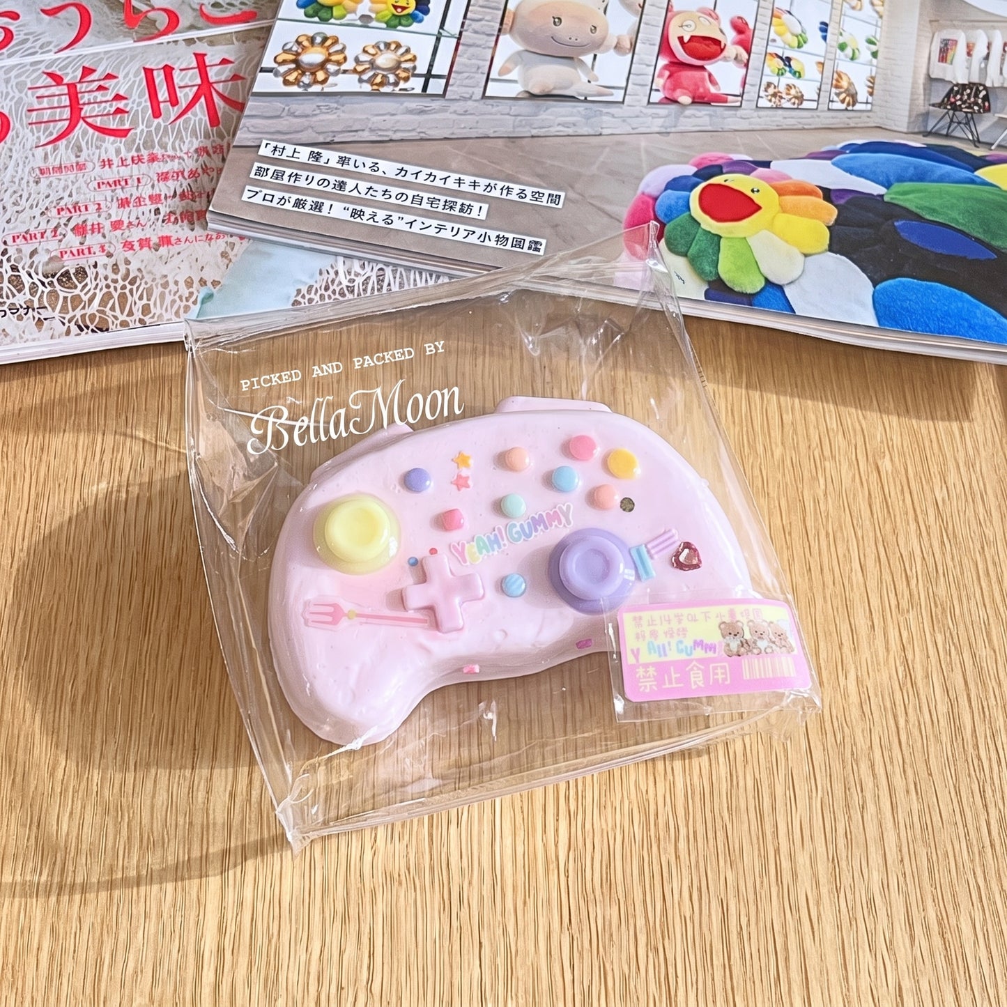 Game console TABA squishy with cream texture and handheld controller design, handmade fast rising stress relief squishy Australia Sydney