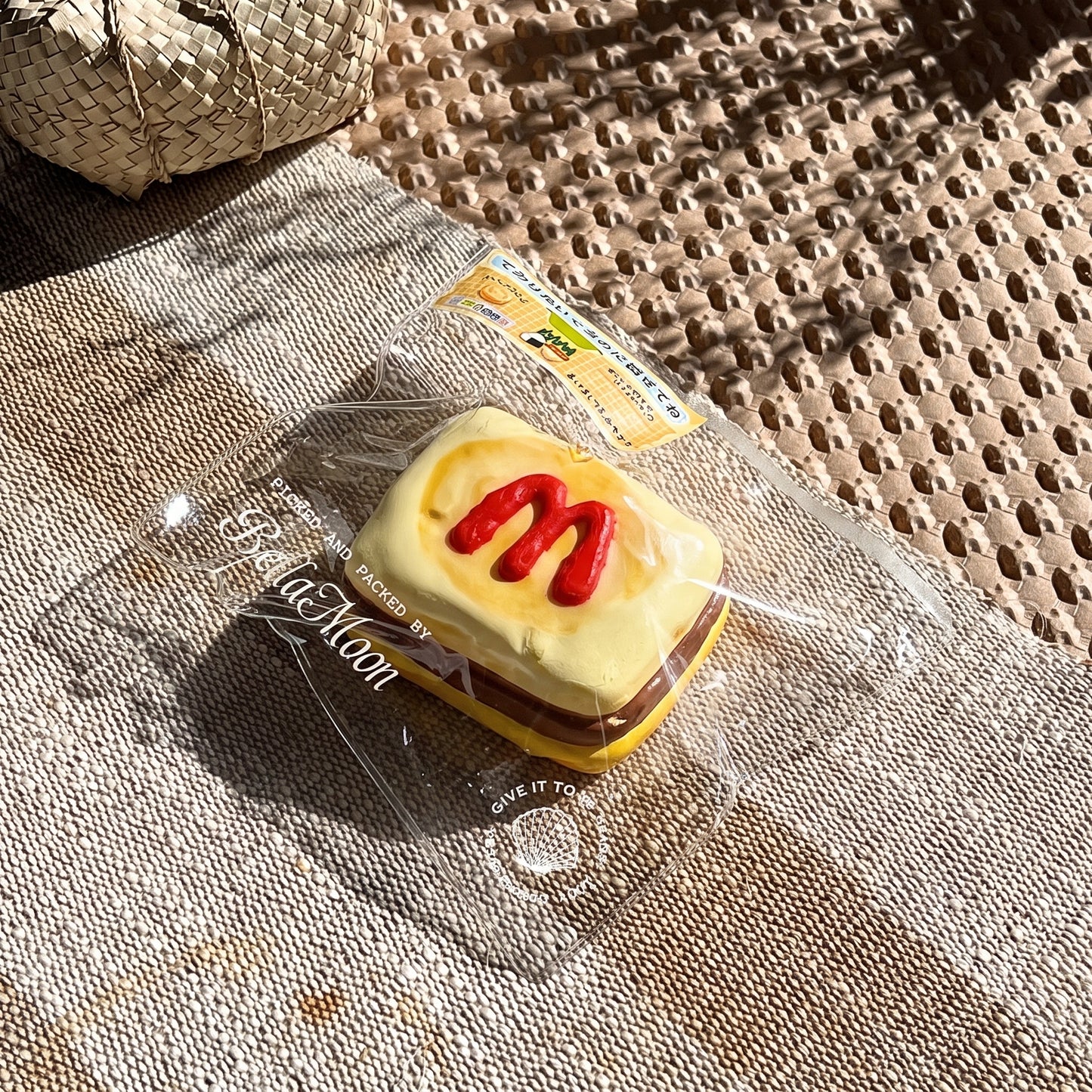 Golden brown panini TABA squishy with berry swirl topping and layered filling, handmade slow rising stress relief squishy Australia Sydney