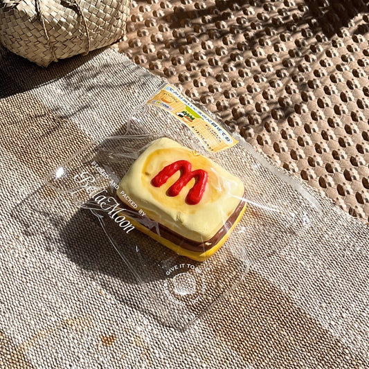 Golden brown panini TABA squishy with berry swirl topping and layered filling, handmade slow rising stress relief squishy Australia Sydney