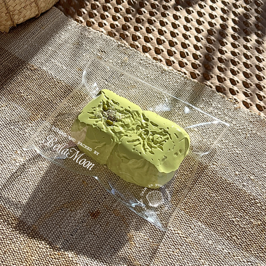 Pastel green bean cloud marshmallow blocks squishy with dry yoghurt texture, handmade extra slow rising stress relief squishy Sydney Australia