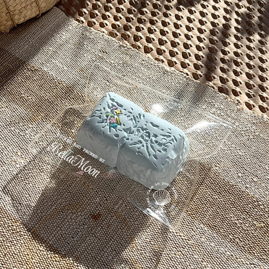 Hazy blue cloud marshmallow blocks squishy with dry yoghurt texture, handmade extra slow rising stress relief squishy Australia Sydney