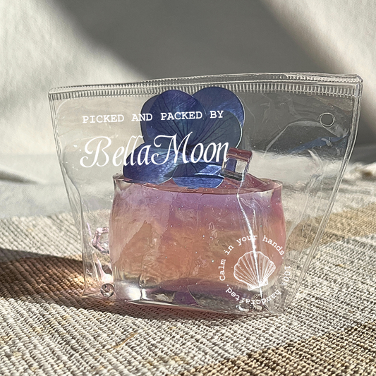 Deep purple hydrangea bloom jelly cup squishy with crystal clear gel, handmade slow rising stress relief squishy Sydney Australia