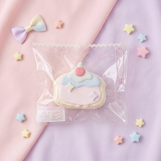Kawaii pudding pop TABA squishy with dry yoghurt texture and caramel-style topping on a stick, handmade moderate rising stress relief squishy Australia Sydney