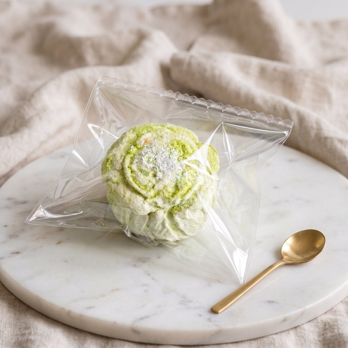 Matcha cupcake TABA squishy with whipped cream texture and green tea frosting swirl, handmade extra slow rising stress relief squishy Australia Sydney