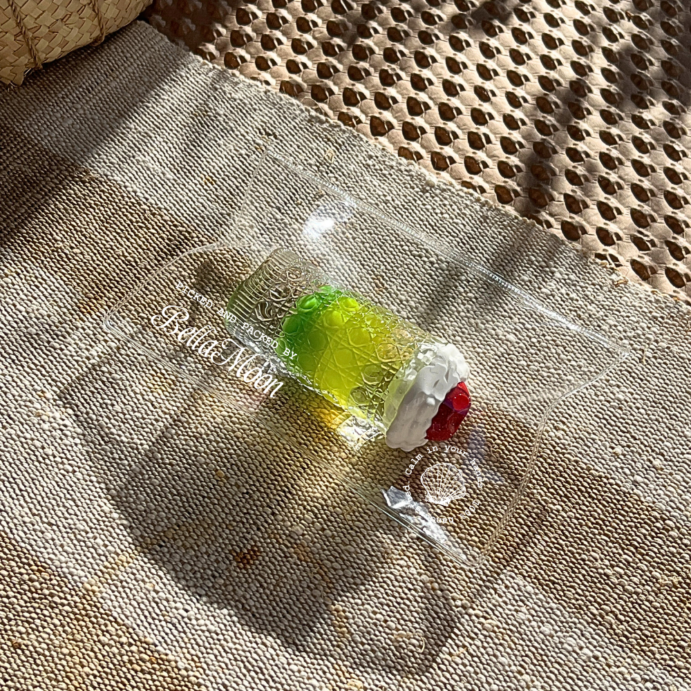 Green Midori sour cocktail drink TABA squishy with gel texture, handmade slow rising stress relief squishy Australia Sydney