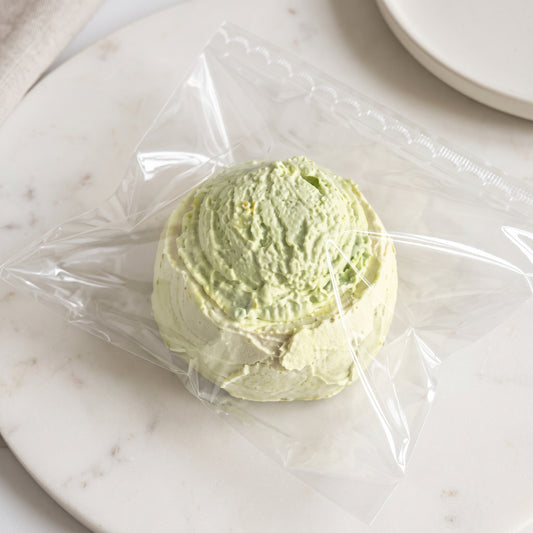 Rock melon ice-cream cake TABA squishy with whipped cream texture and orange melon swirl, handmade extra slow rising stress relief squishy Australia Sydney