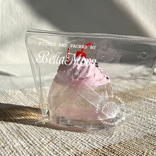 Pink strawberry milkshake jelly cup squishy with creamy gel texture, handmade slow rising stress relief squishy Sydney Australia