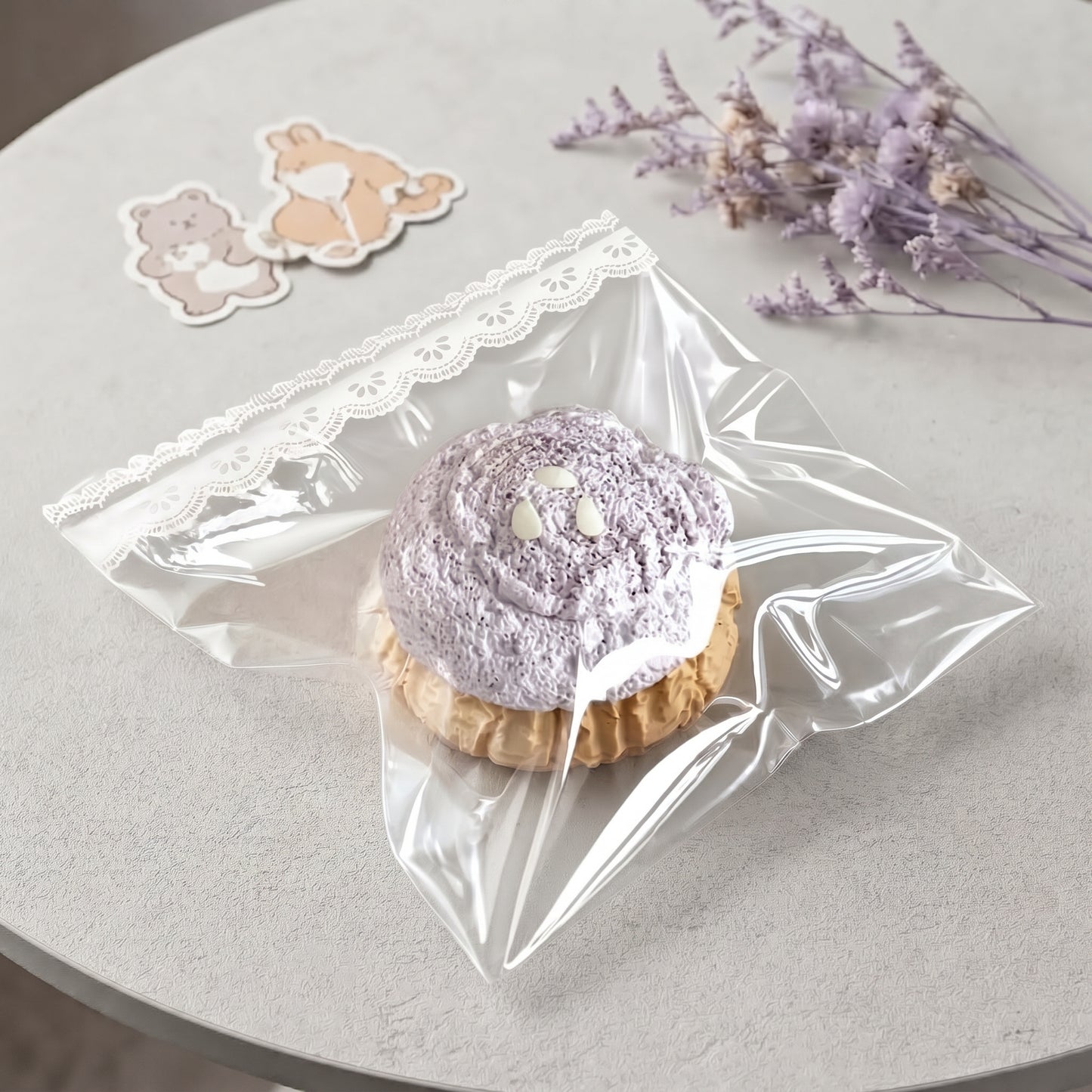 Taro cupcake TABA squishy with whipped cream texture and purple frosting swirl, handmade slow rising stress relief squishy Australia Sydney