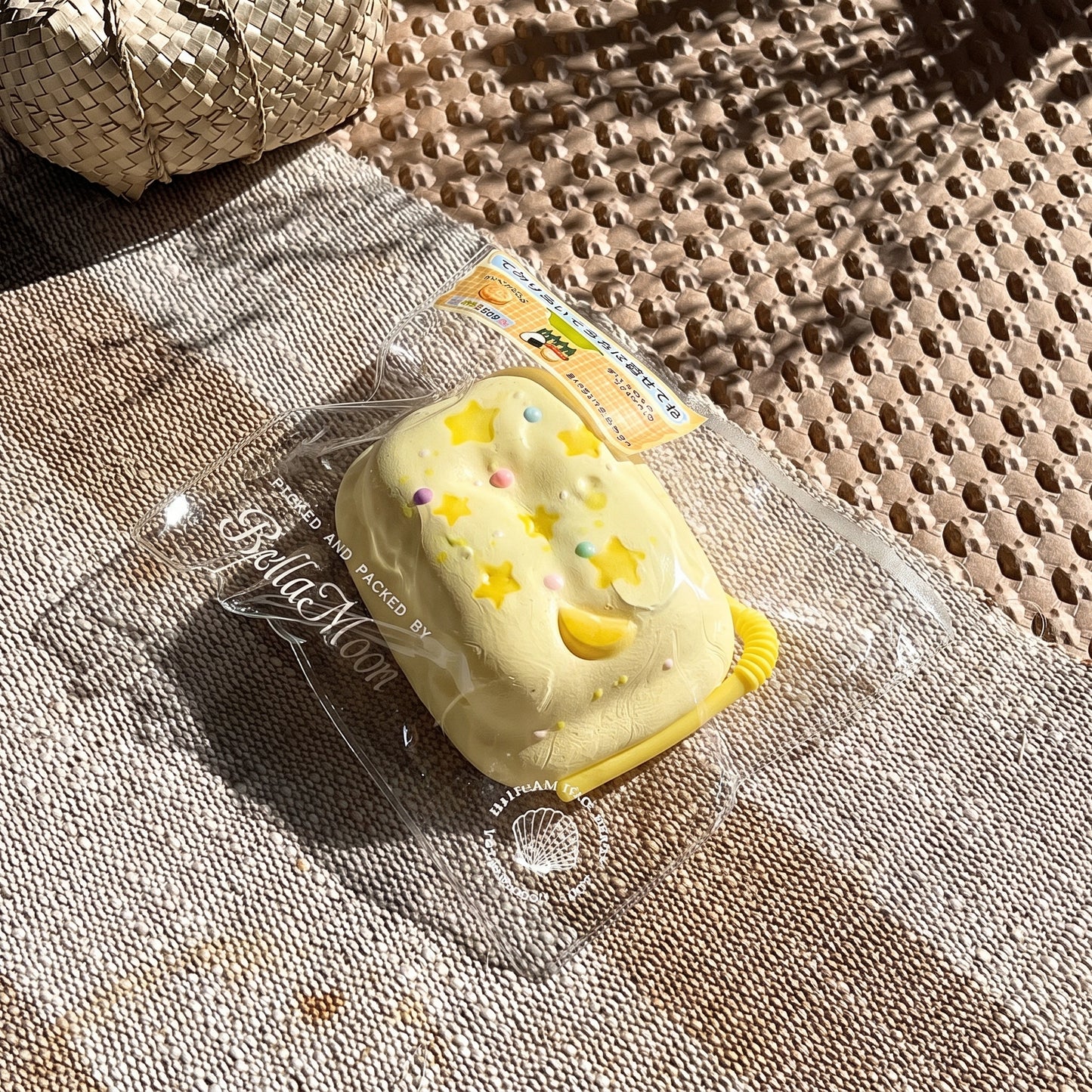 Star-shaped sealed sandwich TABA squishy with custard cream filling, handmade slow rising stress relief squishy Australia Sydney