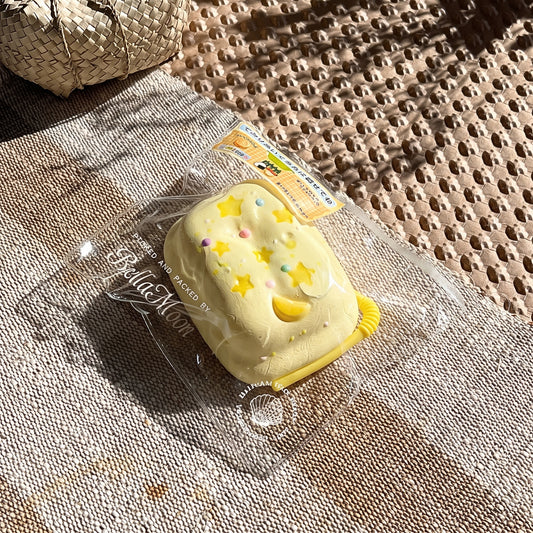Star-shaped sealed sandwich TABA squishy with custard cream filling, handmade slow rising stress relief squishy Australia Sydney
