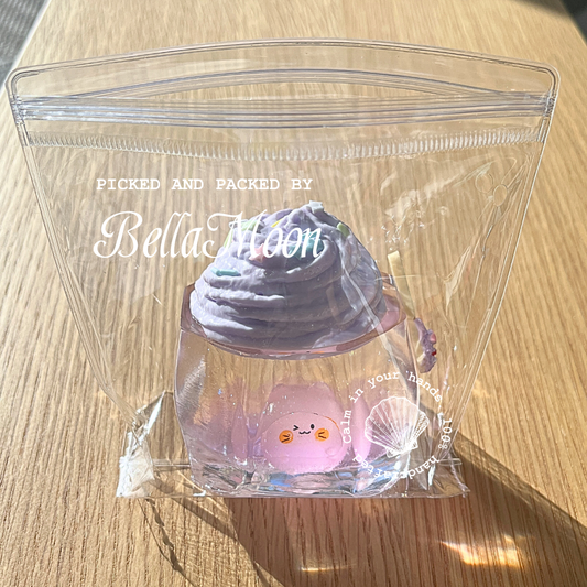 Cat Ice-cream Cup squishy with kawaii design and soft gel texture, animal treat stress relief toy