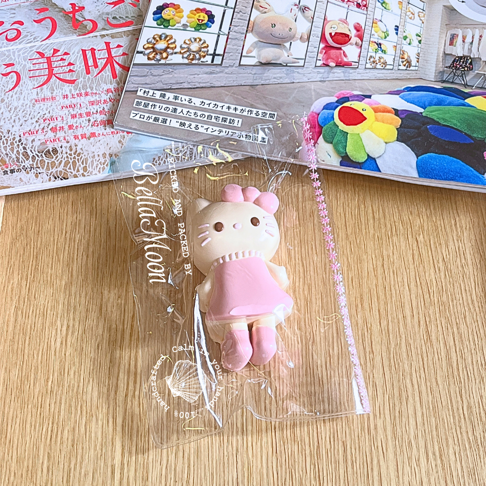 Kitty in boots TABA squishy with Greek yoghurt texture and tiny boot detail, handmade slow rising stress relief squishy Australia Sydney