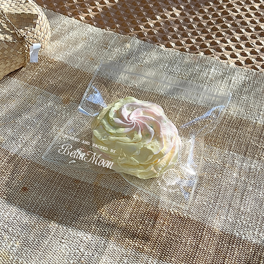Pastel green spring garden diplomat cream squishy with slow rise for renewal and calming stress relief therapy