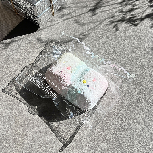 Soft pink marshmallow squishy with Greek yogurt texture and extra-slow rise for calm cuteness and gentle stress relief