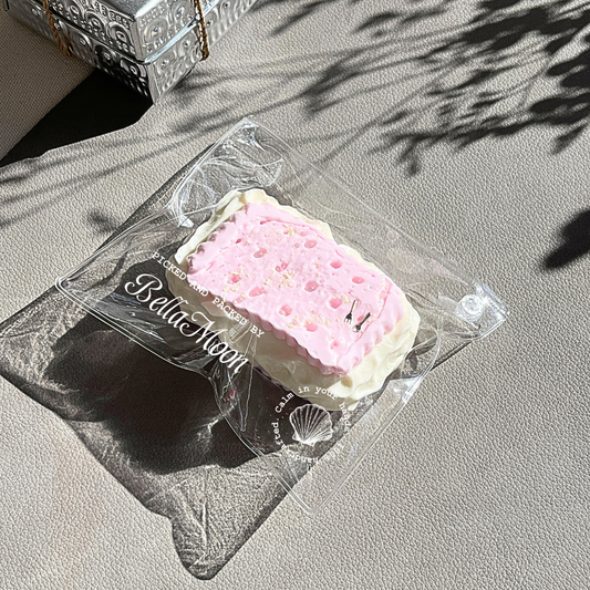 Strawberry cream crunch biscuit squishy with Greek yogurt texture, 152g pink and colorful food design for affordable stress relief