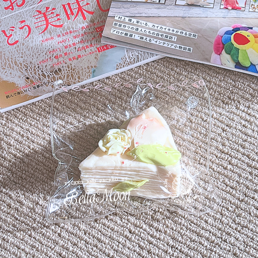 Tulip Crepe Cake squishy with layered mille crepe design and dough texture, elegant stress relief